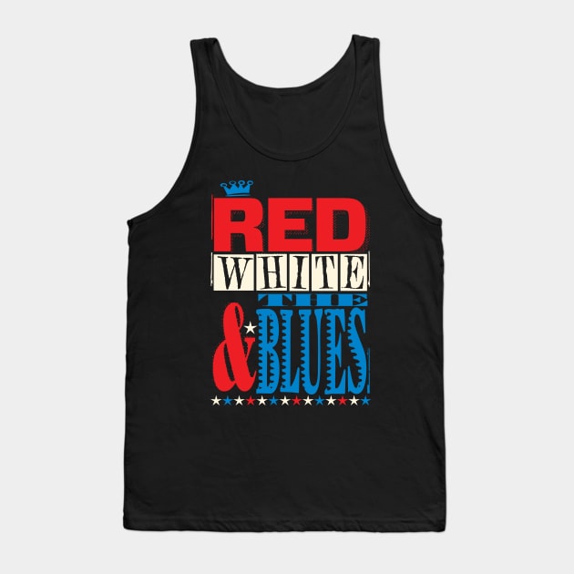 Red, White & the Blues Retro Poster Tank Top by wickedpretty